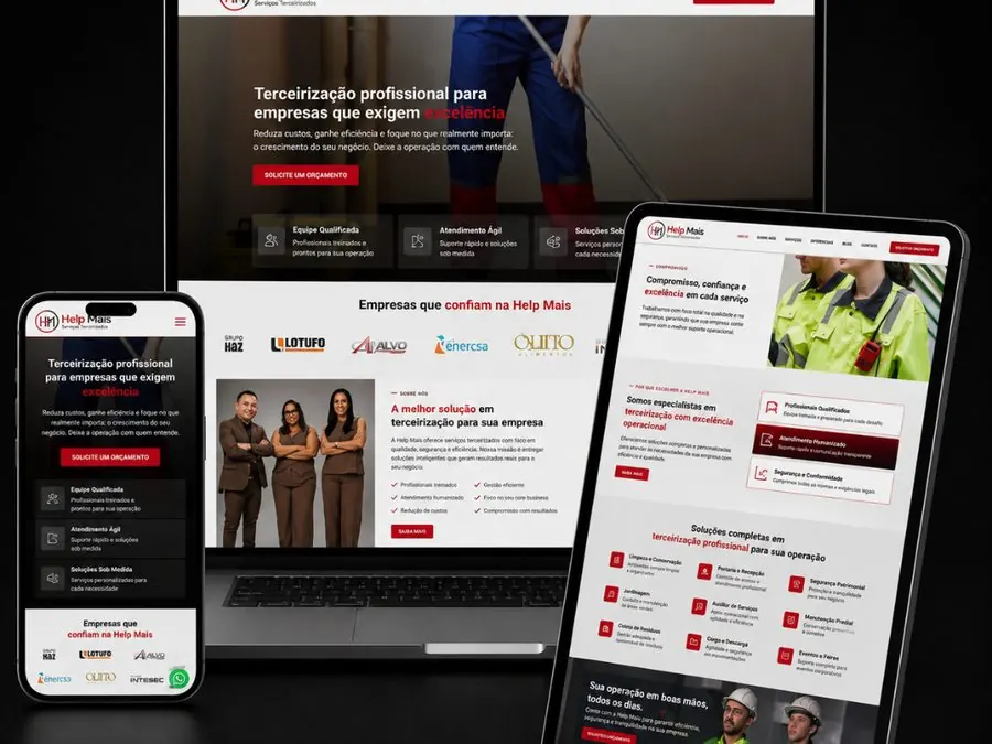 Site da Help Mais Serviços